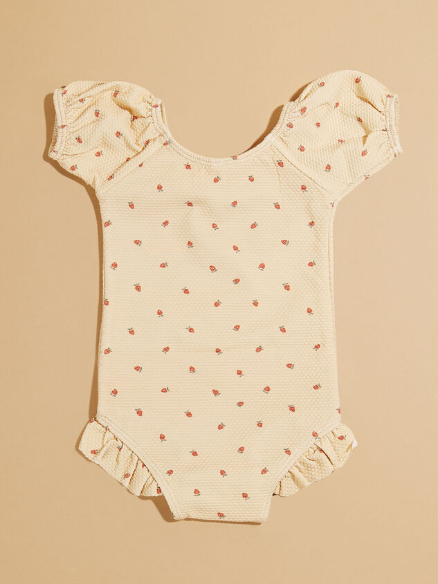 Strawberry One-Piece Baby Swimsuit by Quincy Mae Detail 2 - TULLABEE