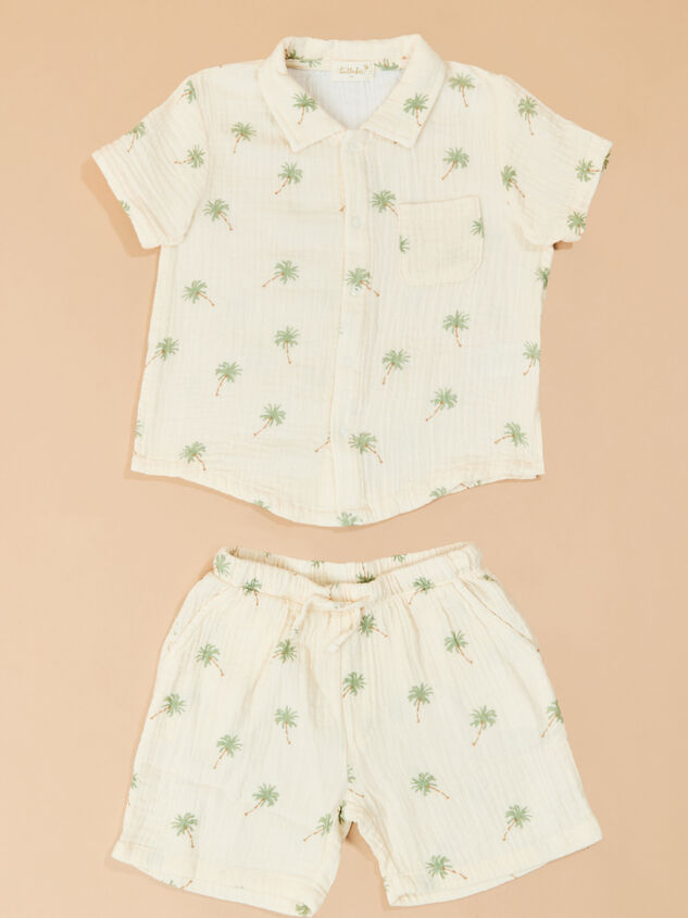 Cyrus Palm Tree Baby Polo and Short Set - TULLABEE