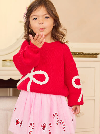 Braided Bow Christmas Sweater - TULLABEE