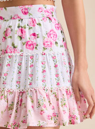 Camille Floral Tiered Skirt Detail 4 - TULLABEE