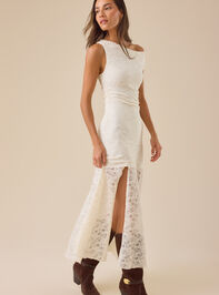 Valerie Asymmetrical Lace Maxi Dress Detail 3 - TULLABEE