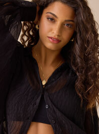 Arie Chiffon Button Down Top Detail 3 - TULLABEE