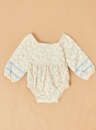 Ella Velvet Trim Floral Bubble - TULLABEE