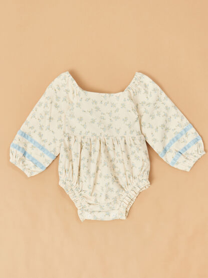 Ella Velvet Trim Floral Bubble - TULLABEE