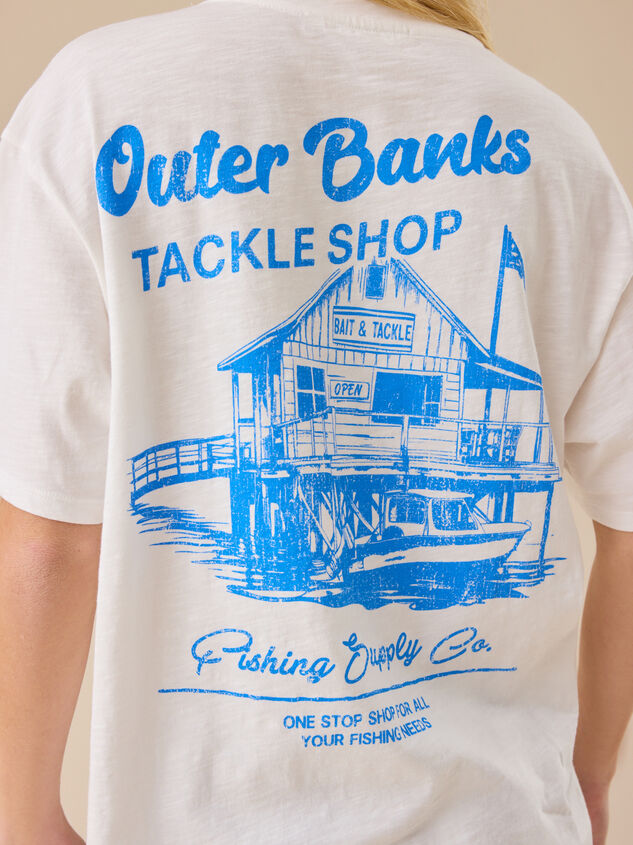 Outer Banks Tackle Shop Oversized Tee Detail 4 - TULLABEE