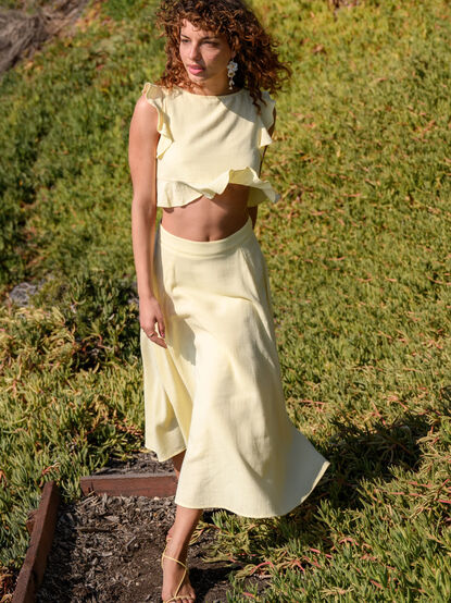 Grace Linen Midi Skirt - TULLABEE