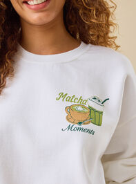 Matcha Moments Graphic Pullover Detail 4 - TULLABEE