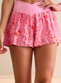 In Motion Floral Crossover Shorts Detail 3 - TULLABEE