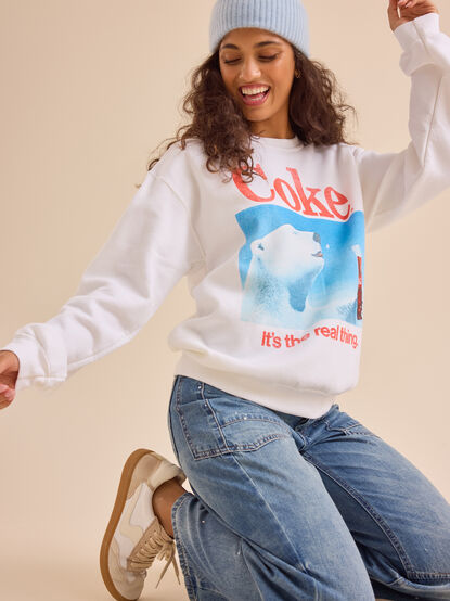 Coke Polar Bear Graphic Sweatshirt - TULLABEE