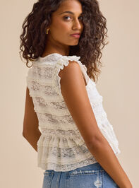 Madelin Ruffle Tie Front Top Detail 5 - TULLABEE