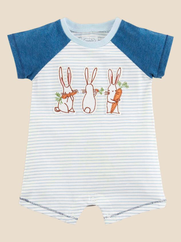 Hunter Striped Romper by MudPie Detail 2 - TULLABEE