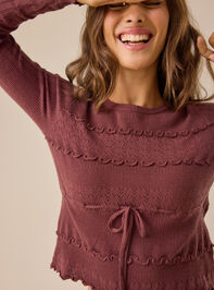 Stevie Ruffle Trim Sweater - TULLABEE