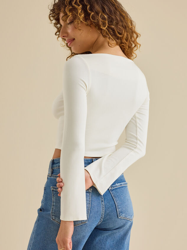 Alina Boatneck Fitted Top Detail 4 - TULLABEE