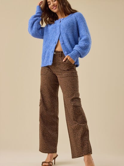 Danica Cheetah Wide Leg Jeans - TULLABEE