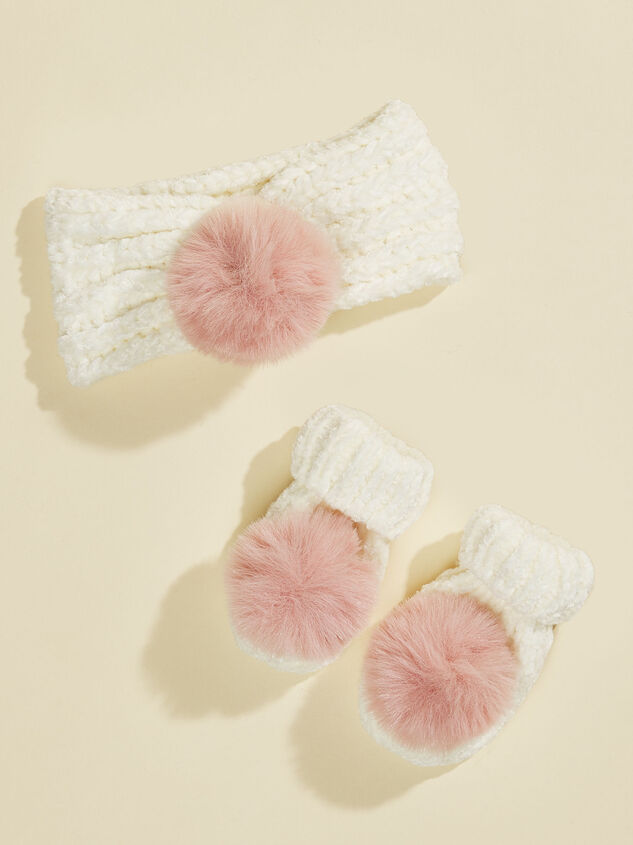 Pom Head Wrap and Mittens - TULLABEE