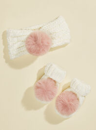 Pom Head Wrap and Mittens - TULLABEE