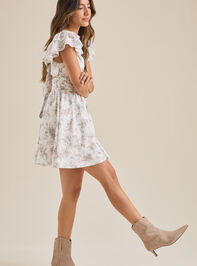 Emery Flutter Sleeve Mini Dress Detail 4 - TULLABEE