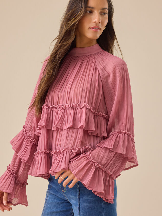 Odette Chiffon Ruffle Top Detail 4 - TULLABEE