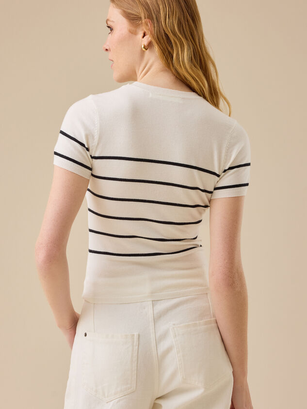 Loryn Stripe Knit Top Detail 4 - TULLABEE