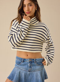 Pixie Striped Cropped Sweater - TULLABEE