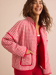 Gingham Glide Quilted Jacket Detail 5 - TULLABEE