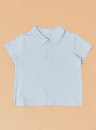 Dusty Plaid Polo Short Set Detail 3 - TULLABEE