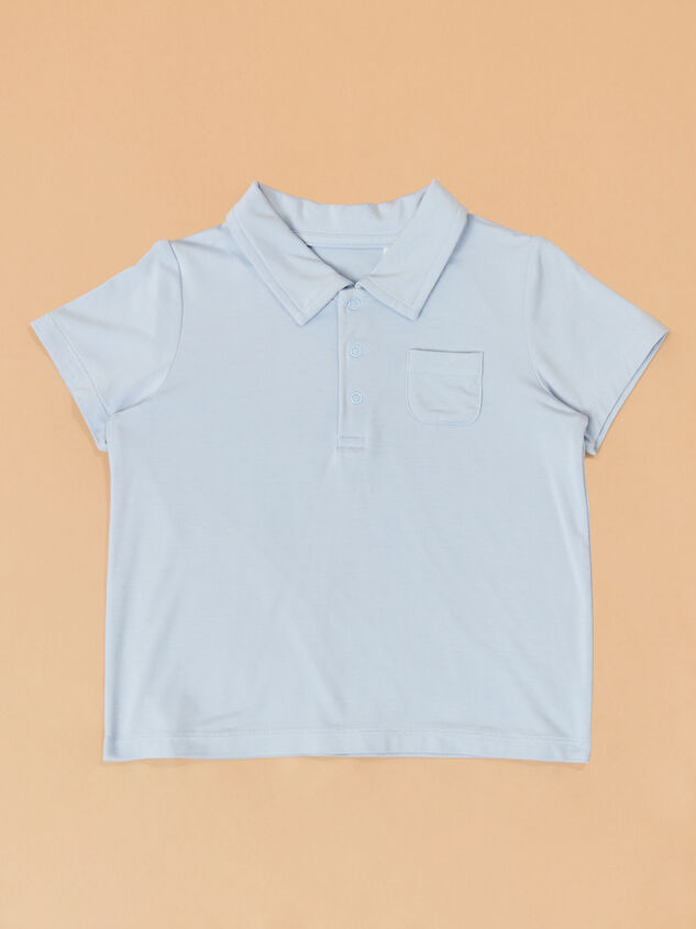 Dusty Plaid Polo Short Set Detail 3 - TULLABEE