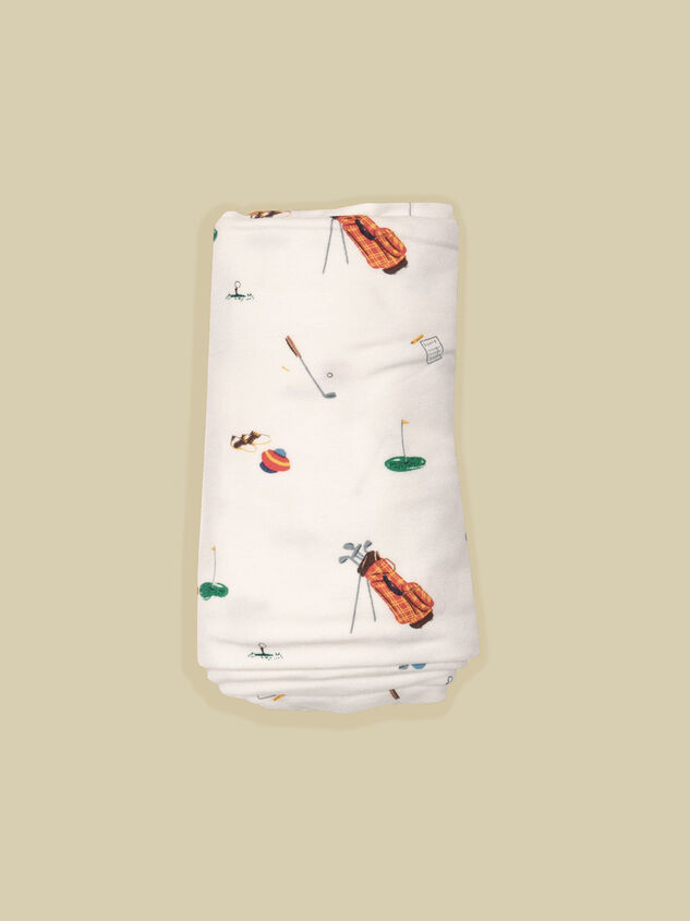 Golf Swaddle Blanket Detail 2 - TULLABEE