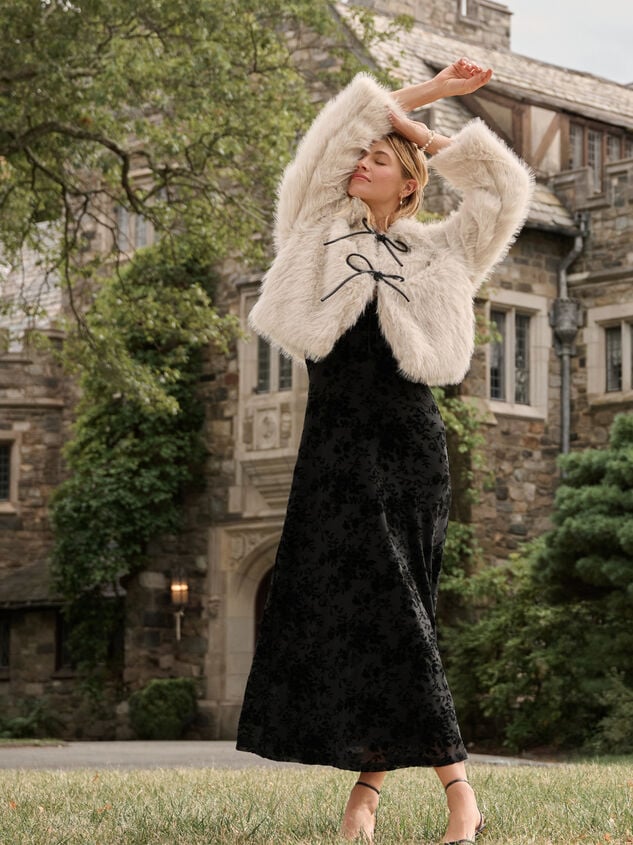 Elodie Tie Front Fur Jacket - TULLABEE