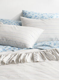 Piper Stripe Ruffle Cotton Duvet Cover - TULLABEE
