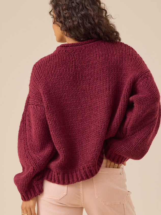 Maeve Chunky Roll Neck Sweater Detail 5 - TULLABEE