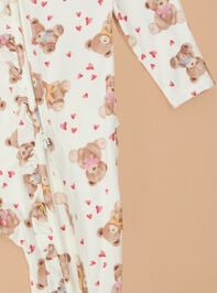 Beary Much Love Ruffle Footie Detail 4 - TULLABEE