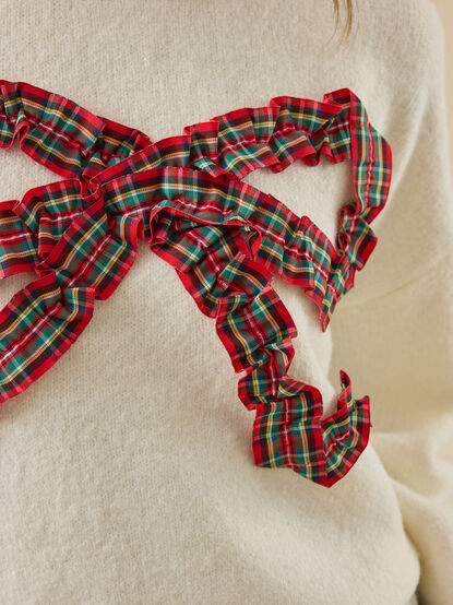 Mitsy Plaid Bow Pullover - TULLABEE
