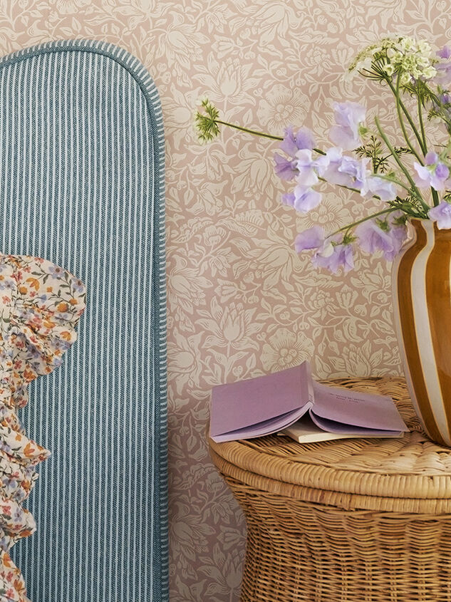 Gemma Stripe Upholstered Headboard Detail 6 - TULLABEE