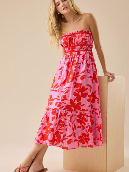 Mallory Floral Midi Dress - TULLABEE