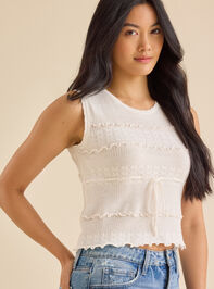 Scottie Pointelle Vest Detail 3 - TULLABEE