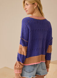 Cece Varsity Stripe Sweater Detail 7 - TULLABEE