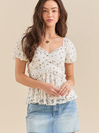 Rylie Printed Lace Babydoll Top - TULLABEE