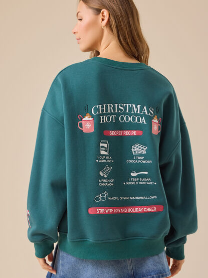 Hot Cocoa Recipe Sweatshirt - TULLABEE