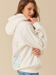 You Are Enough Cross Stitch Hoodie Detail 3 - TULLABEE