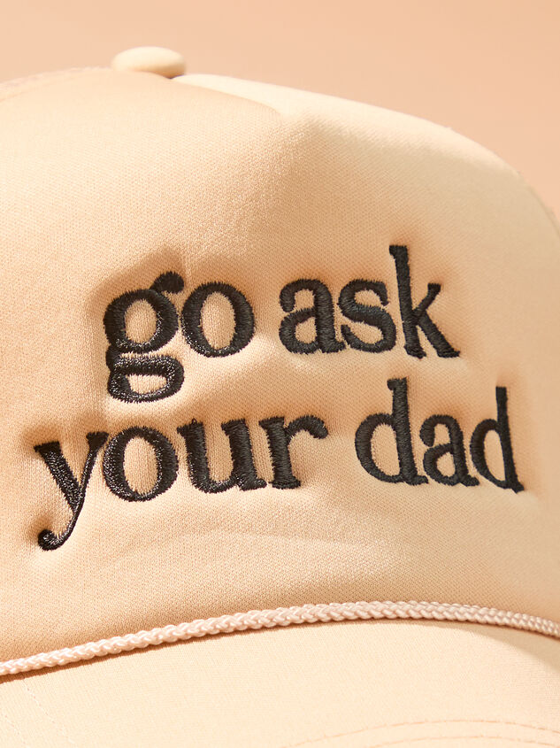 Go Ask Your Dad Embroidered Hat Detail 2 - TULLABEE