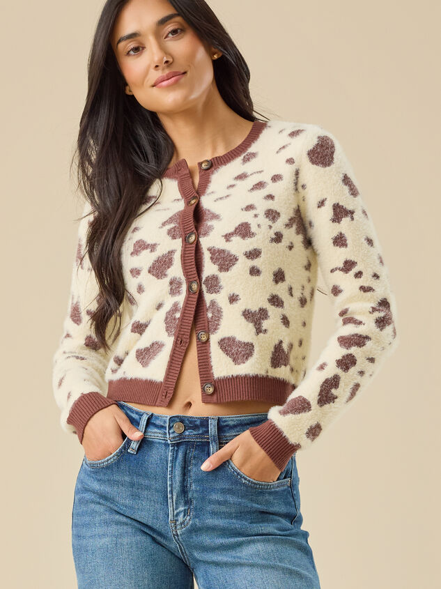 Kendall Cow Print Cardigan - TULLABEE