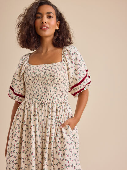 Ella Floral Velvet Mama Dress - TULLABEE