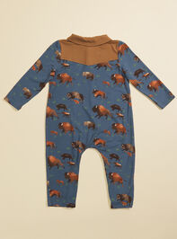 Bison Cowboy Polo Jumpsuit Detail 3 - TULLABEE