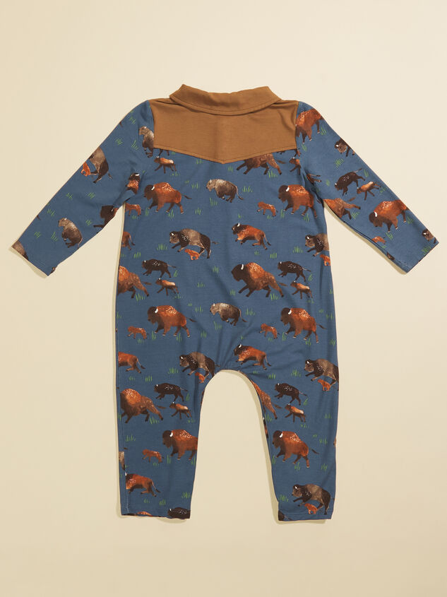 Bison Cowboy Polo Jumpsuit Detail 3 - TULLABEE