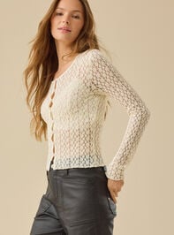 Lorraine Lace Button Front Top Detail 4 - TULLABEE