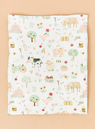 Farm Animal Swaddle Blanket Detail 2 - TULLABEE