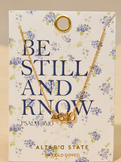 18K Gold Be Still & Know Charm Necklace - TULLABEE