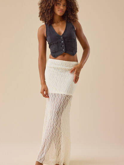 Aurora Lace Midi Skirt - TULLABEE