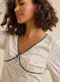 Ella Ditsy Floral Top Detail 2 - TULLABEE